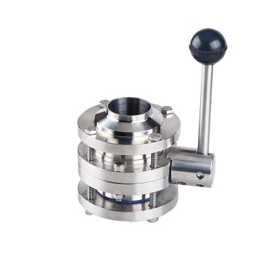 Sanitary 3-piece welded butterfly valve