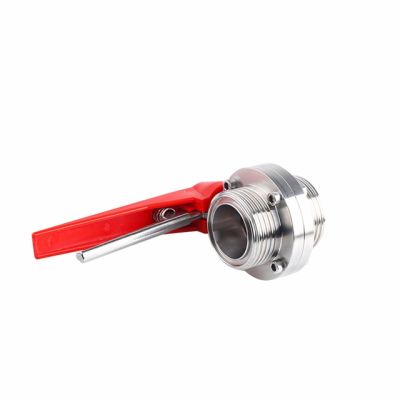 Sanitary Handle Lever Male Thread Butterfly Valve