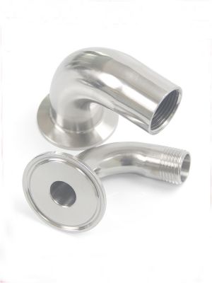 Sanitary Tri clamp x hosebarb Elbow